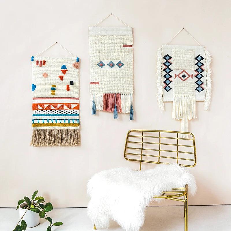 Hand Woven Tufted Macrame Tassel Tapestries - Stellar Real