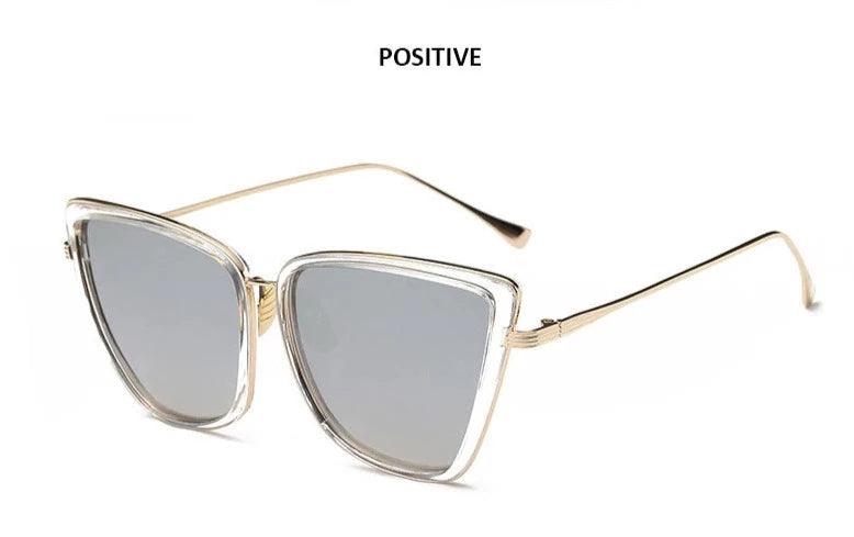 Cat Eye Black Mirror Vintage Sunglasses - Stellar Real