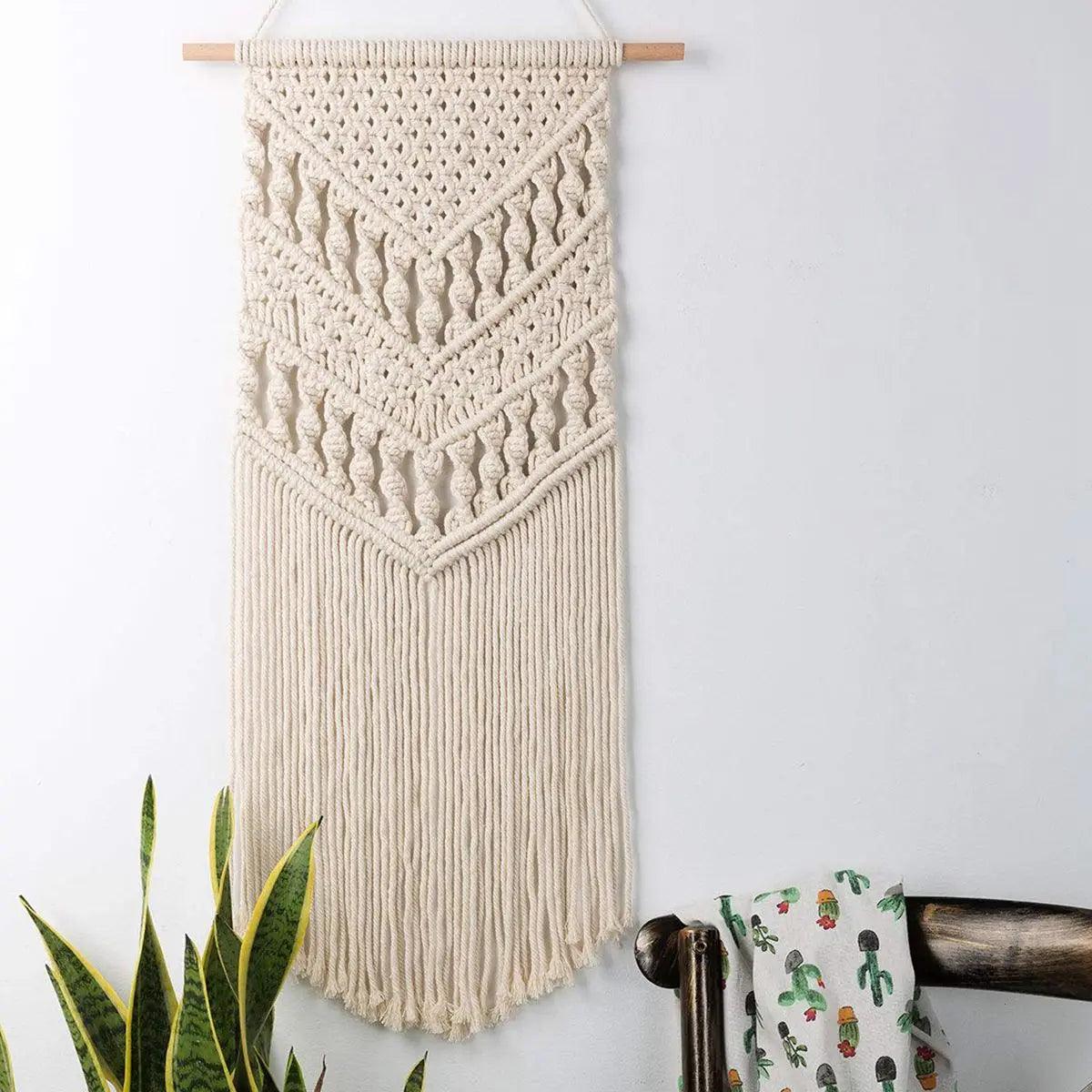 Macrame Woven Wall Hanging Boho Geometric Art Decor - Stellar Real