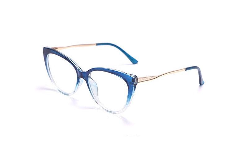 TR90 Anti-Blue Light Cat-Eye Metal  Retro Mirror Sunglasses