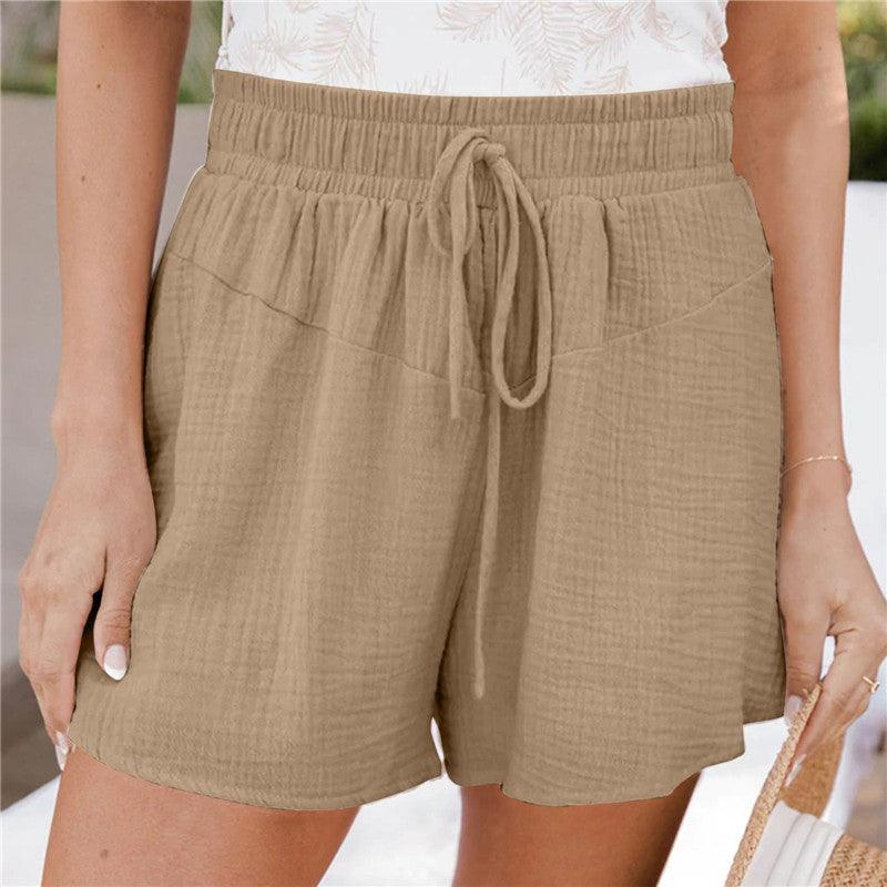 Loose Double Wrinkled Casual Shorts Wide Leg Pants - Stellar Real