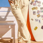 Linen Cotton Lotus Leaf Trousers Elastic Pants