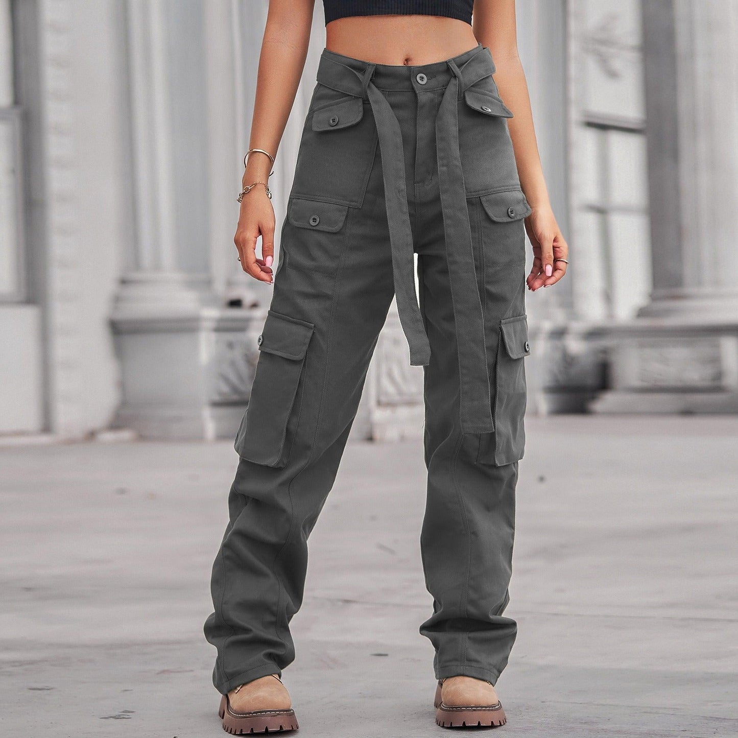 Washed Denim Multi Pocket Heavy Overalls Trousers - Stellar Real