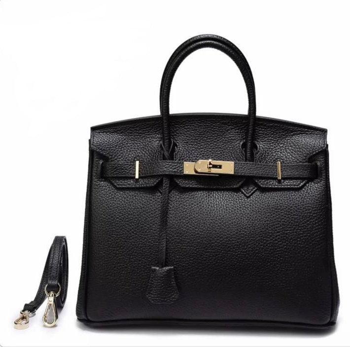 Brielle Togo Leather padlock bag - Stellar Real