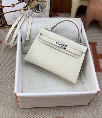 Mini Kaili Epsom Leather Bag Off White 19