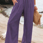 Leisure Wide Leg Cotton and Hemp Loose Pants