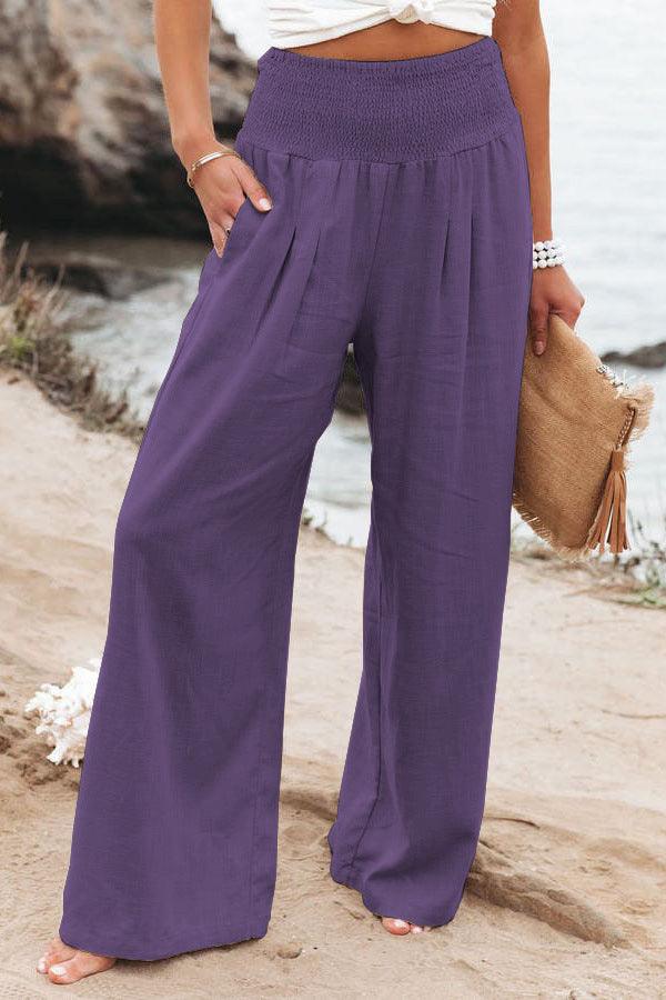 Leisure Wide Leg Cotton and Hemp Loose Pants - Stellar Real