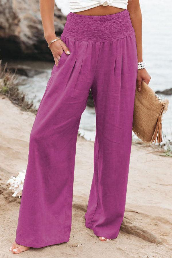 Leisure Wide Leg Cotton and Hemp Loose Pants - Stellar Real