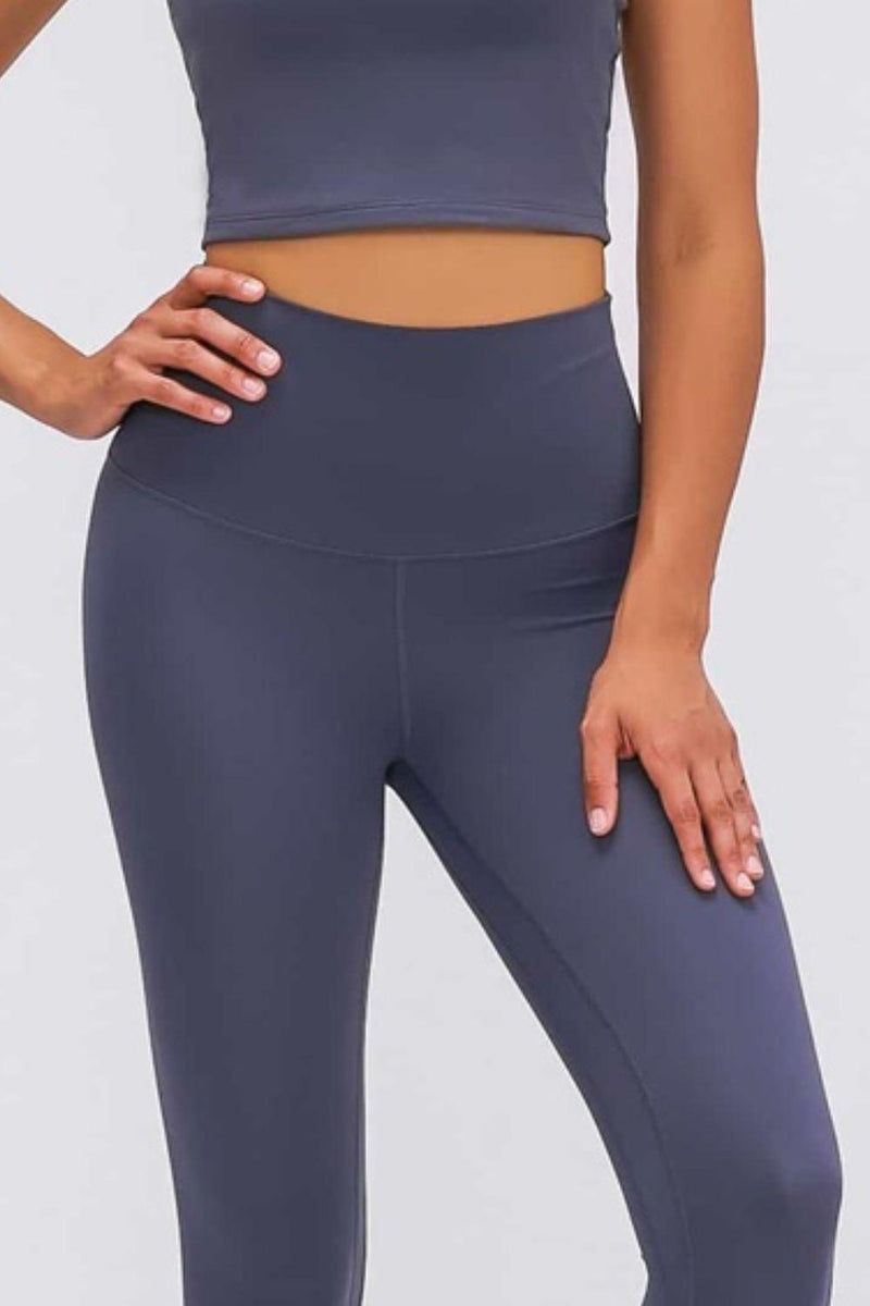 Feel Like Skin Elastic Waistband Yoga Leggings - Stellar Real