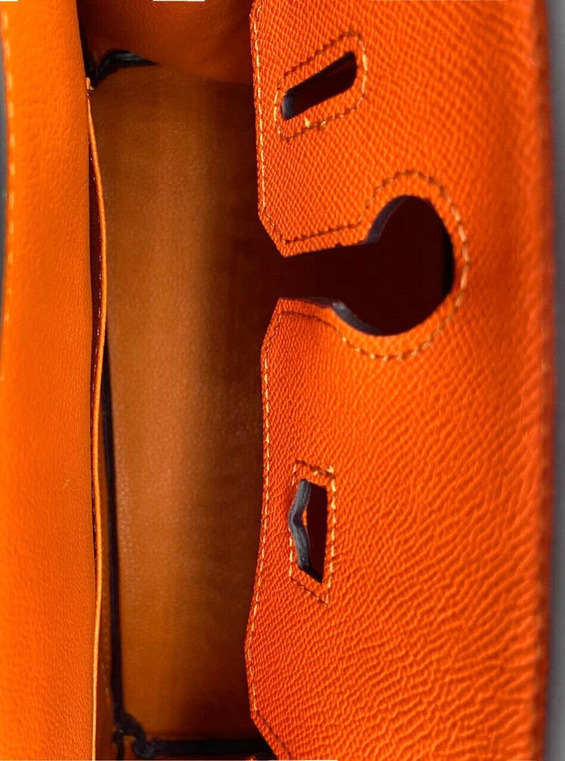 Orange Leather Cowhide Handbag - Stellar Real