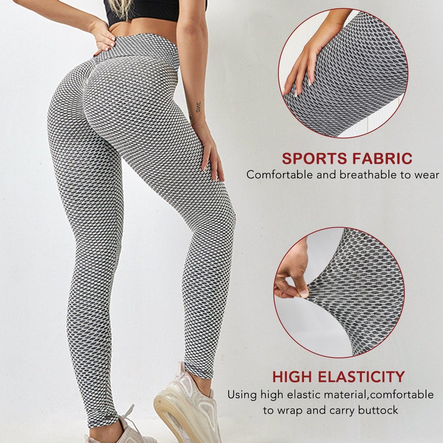 TIK Tok Leggings Women Butt Lifting Workout Tights Sports High Waist Yoga Pants - Stellar Real