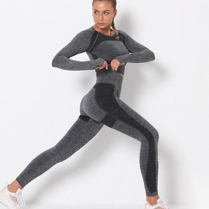 Yoga Seamless Sports Outfit Fitness Set Athletic Wear Set - Stellar Real