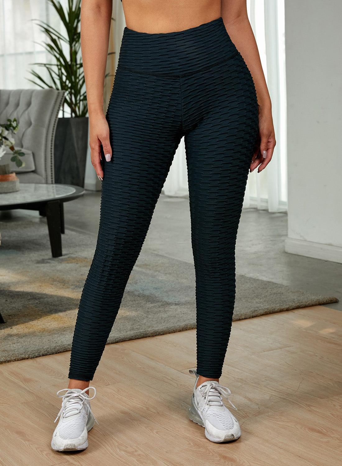 Textured High Waist Active Leggings - Stellar Real