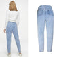 High Waist Loose Straight Wide Leg Pants Ripped Jeans