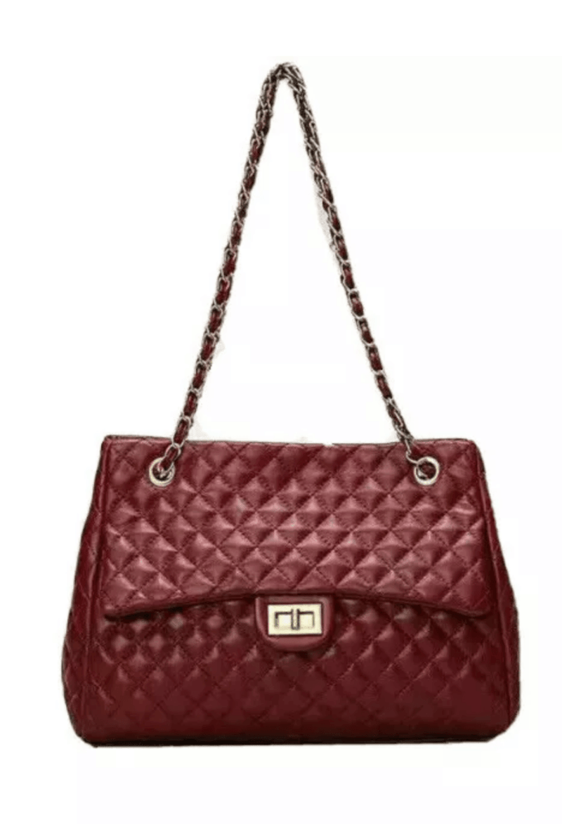 Quilted Lambskin Leather Shoulder Bag - Stellar Real