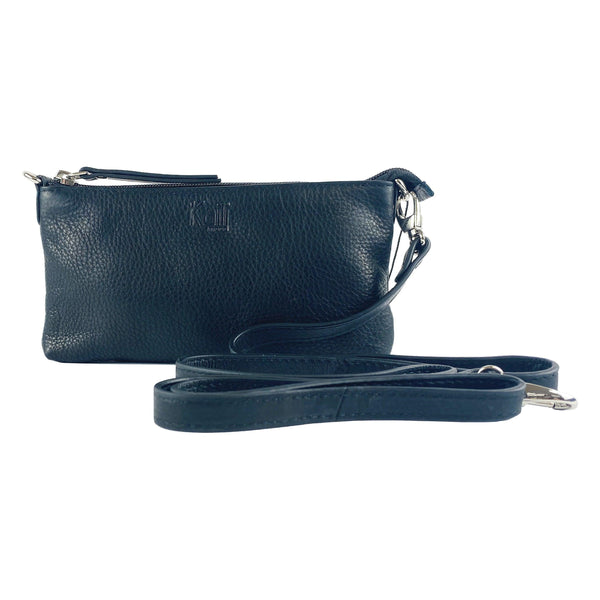 K0013AB | Woman Shoulder Bag - Genuine Leather Col. Black-0