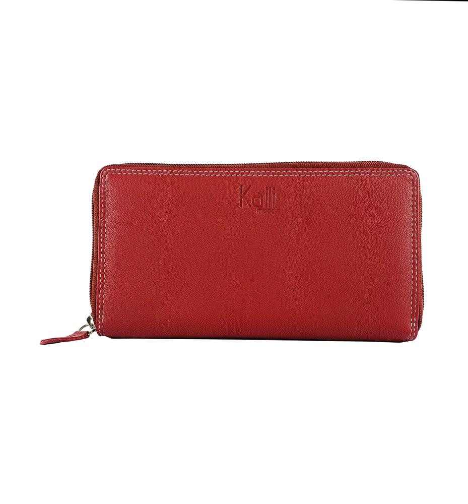 K10238VB | Portafogli Donna in Vera Pelle pieno fiore, con leggera grana. Colore Rosso. Dimensioni da chiuso: cm 18,5 x 10 x 2,5. Confezione: Gift Box rigido fondo/coperchio-1