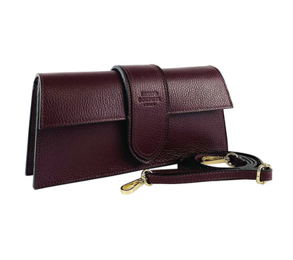 RB1005X | Women's Bag with double shoulder strap in Genuine Leather | 28 x 14 x 6 cm-0