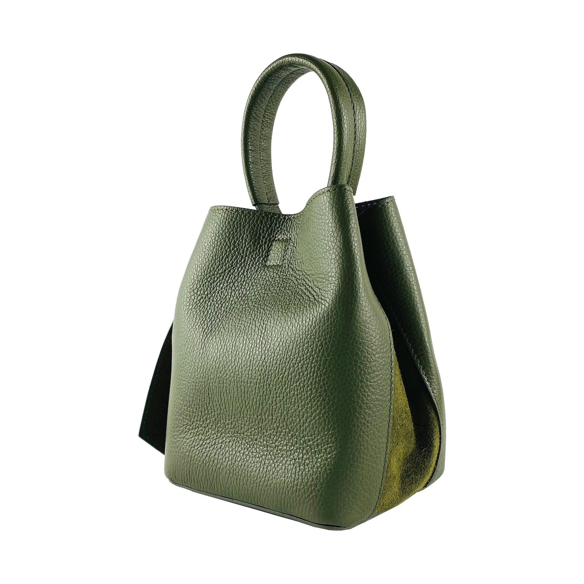 RB1006E | Women's Bucket Bag with Shoulder Bag in Genuine Leather | 16 x 14 x 21 cm-1
