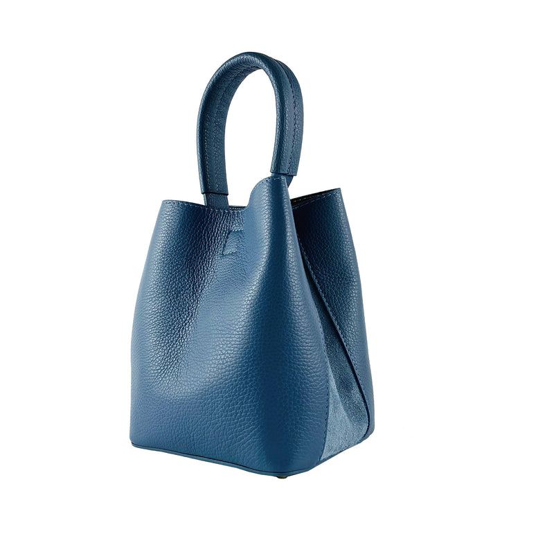 RB1006P | Women's Bucket Bag with Shoulder Bag in Genuine Leather | 16 x 14 x 21 cm-1