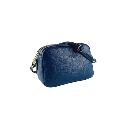 RB1008D | Women's shoulder bag with double zip in Genuine Leather | 20 x 15 x 9 cm-0