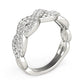 Diamond Studded Interlocking Waves Ring in 14k White Gold - Stellarreal