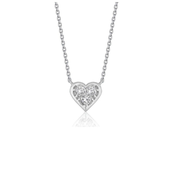 Diamond Heart Design Pendant in 14k White Gold - Stellar Real