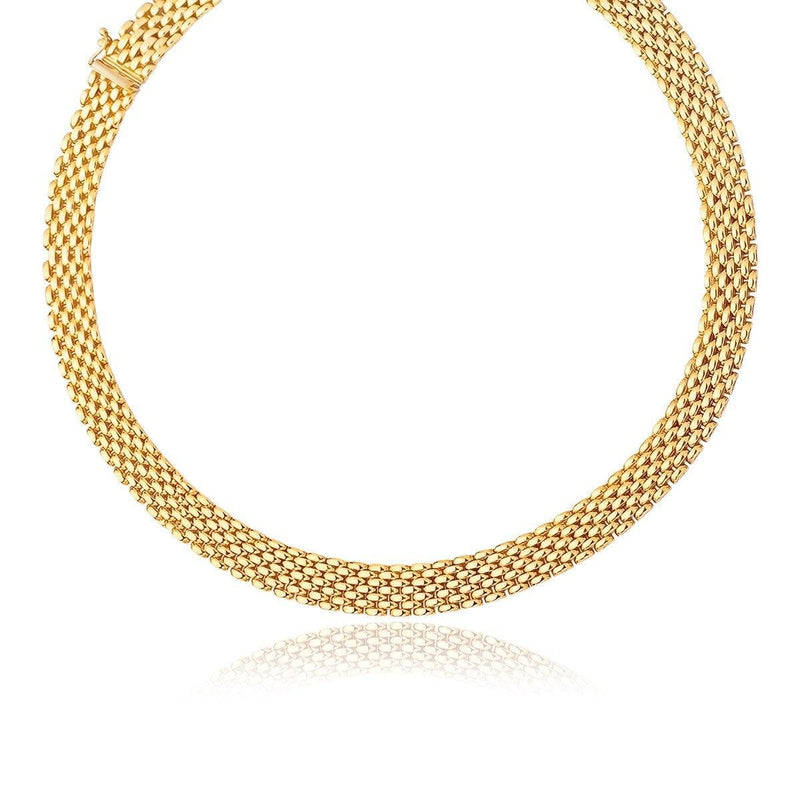 14k Yellow Gold Flexible Panther 9.0mm Line Necklace - Stellar Real