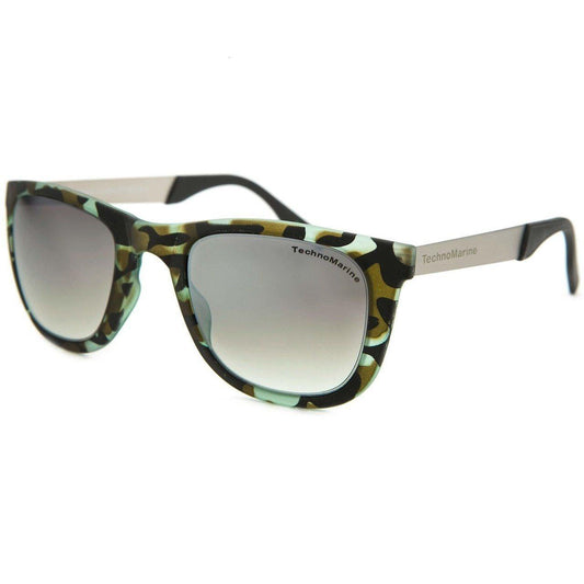 Technomarine Black Reef TMEW001-05 Wayfarer Mirrored Lens Sunglasses - Green / Tortoise