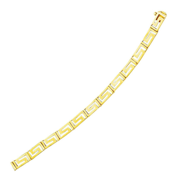 14k Yellow Gold Fancy Greek Key Motif Bracelet - Stellar Real