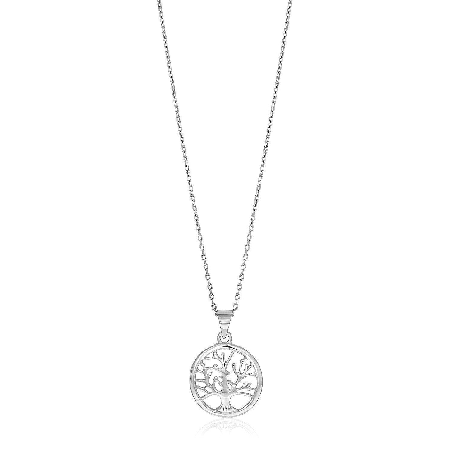 Sterling Silver inch Round Tree of Life Necklace - Stellar Real