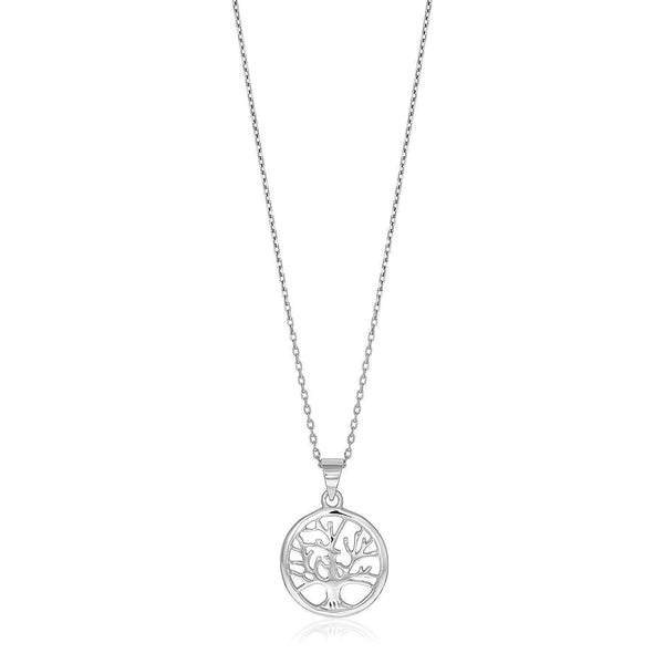 Sterling Silver inch Round Tree of Life Necklace - Stellar Real
