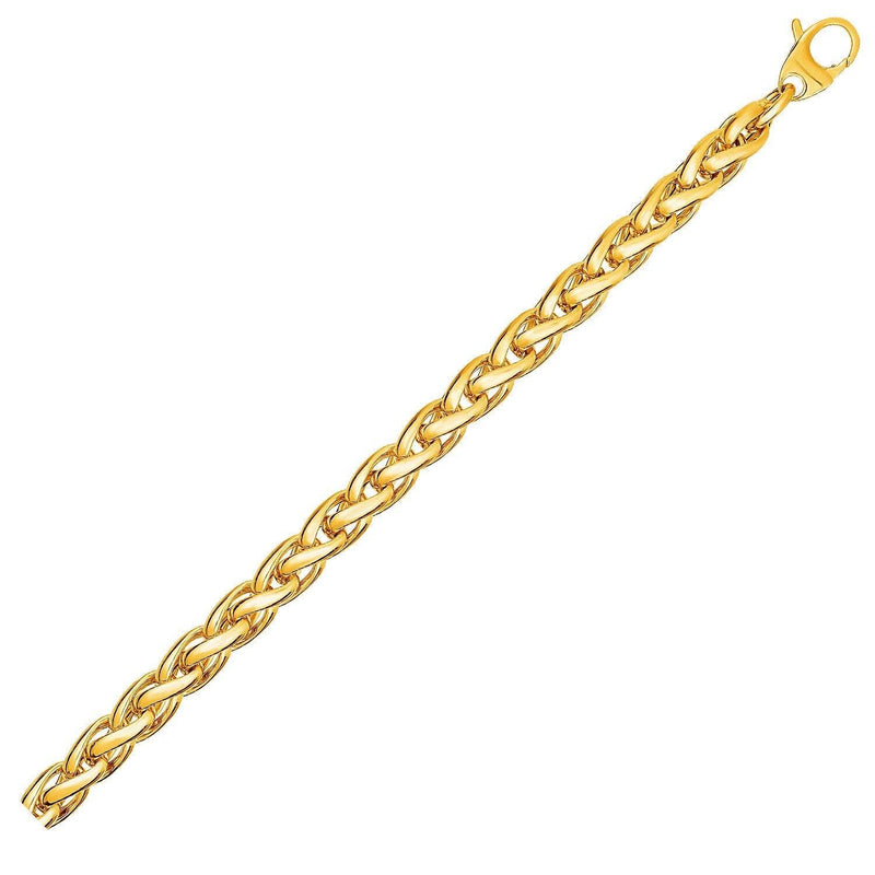 Wheat Link Bracelet in 14k Yellow Gold - Stellar Real