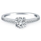 14k White Gold Classic Diamond Pave Solitaire Engagement Ring
