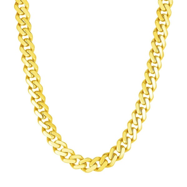 14k Yellow Gold 22 inch Polished Curb Chain Necklace - Stellar Real