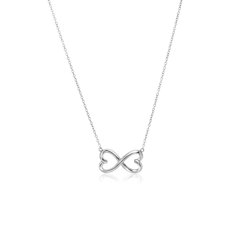 Sterling Silver Infinity Double Heart Necklace - Stellar Real