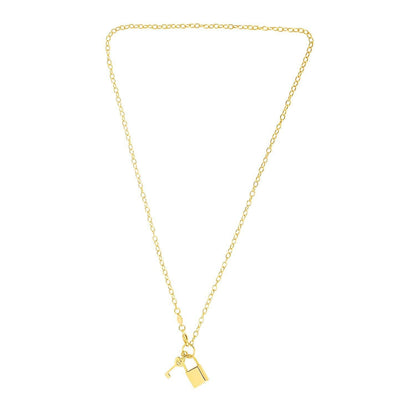 Necklace with Lock and Key in 14k Yellow Gold - Stellar Real