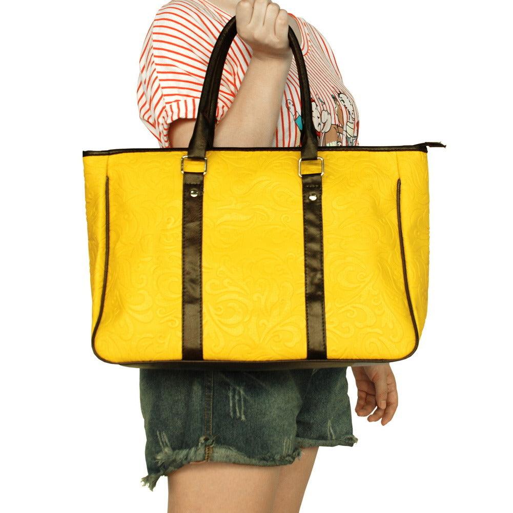 Leatherette Satchel Purse Tote Bag - Stellar Real