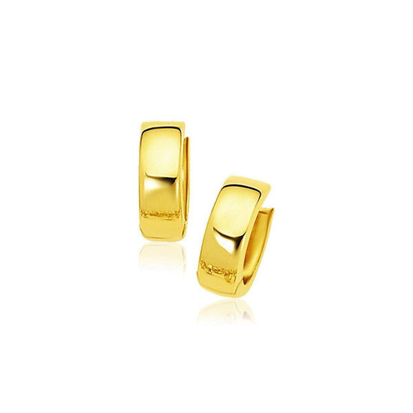 14k Yellow Gold Snuggable Hoop Earrings - Stellar Real
