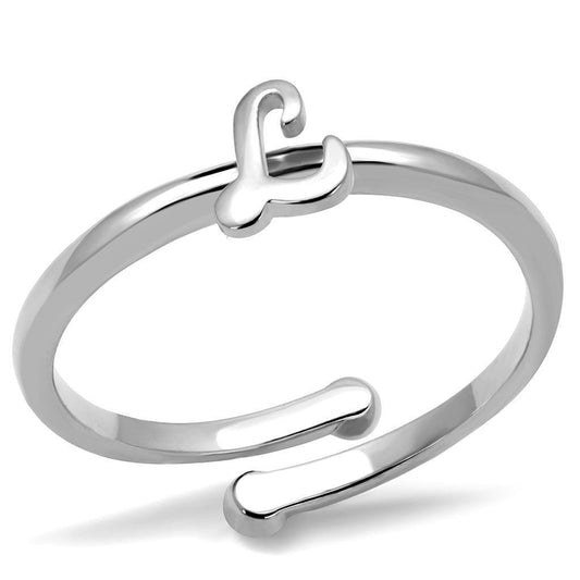 LO3997 - Rhodium Brass Ring with No Stone