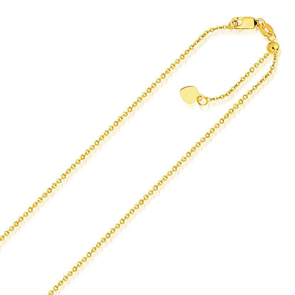 14k Yellow Gold Singapore Style Adjustable Chain (1.1 mm)