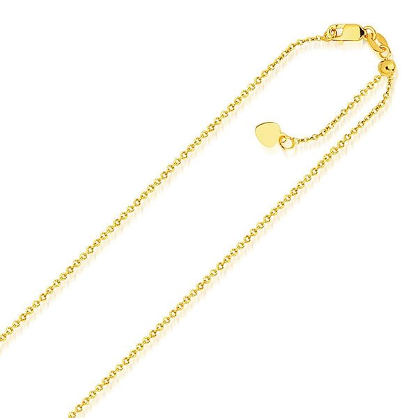 14k Yellow Gold Singapore Style Adjustable Chain (1.1 mm) - Stellar Real