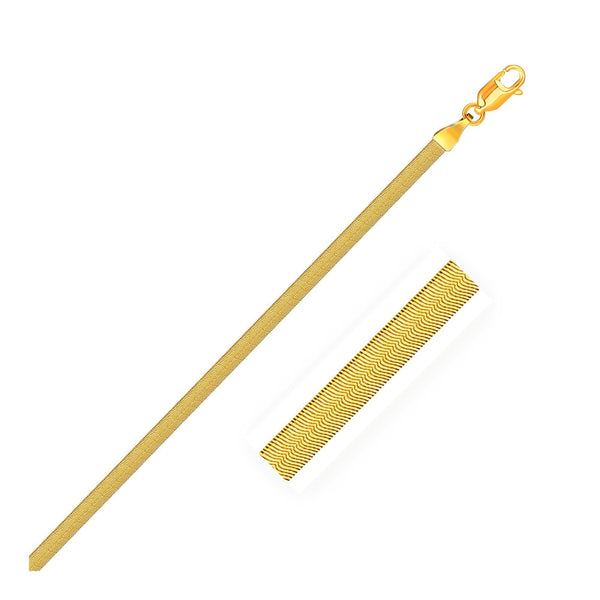 3.0mm 14k Yellow Gold Super Flex Herringbone Chain - Stellar Real