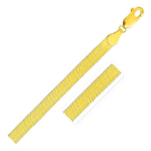5.0mm 14k Yellow Gold Super Flex Herringbone Bracelet - Stellar Real