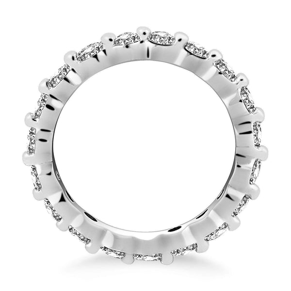 14k White Gold Common Prong Round Cut Diamond Eternity Ring - Stellar Real