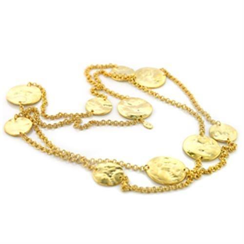 LO367 - Gold Brass Necklace with No Stone - Stellar Real