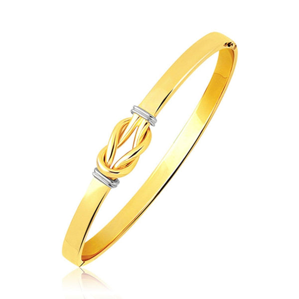 Intertwined Knot Slip On Bangle in 14k Two-Tone Gold (5.0mm) - Stellar Real