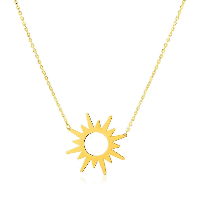 14K Yellow Gold Sunburst Necklace - Stellar Real