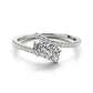Two Stone Bypass Diamond Ring in 14k White Gold - Stellarreal