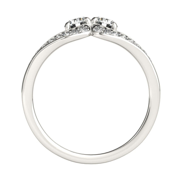 Two Stone Split Shank Design Diamond Ring in 14k White Gold - Stellarreal